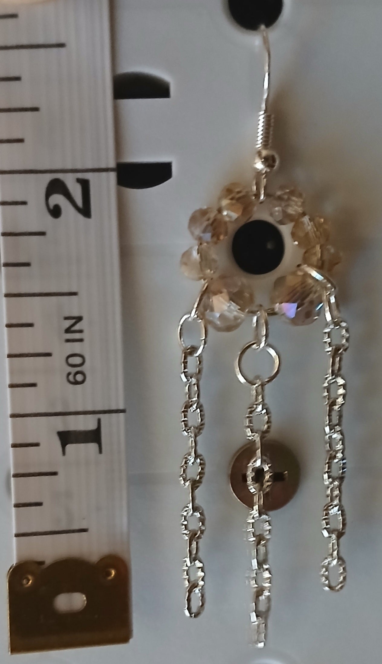 Crystal Crown Chain Fringe Drop Earrings — Simplicity by E&Co