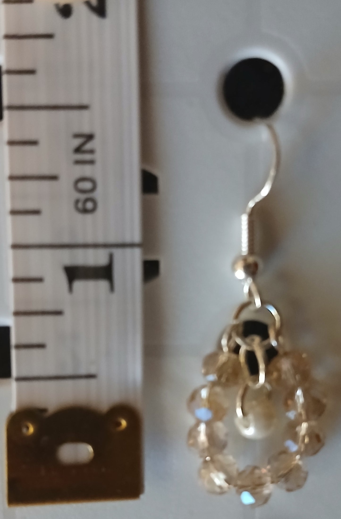 Champagne Crystal Cluster & Pearl Drop Earrings — Simplicity by E&Co