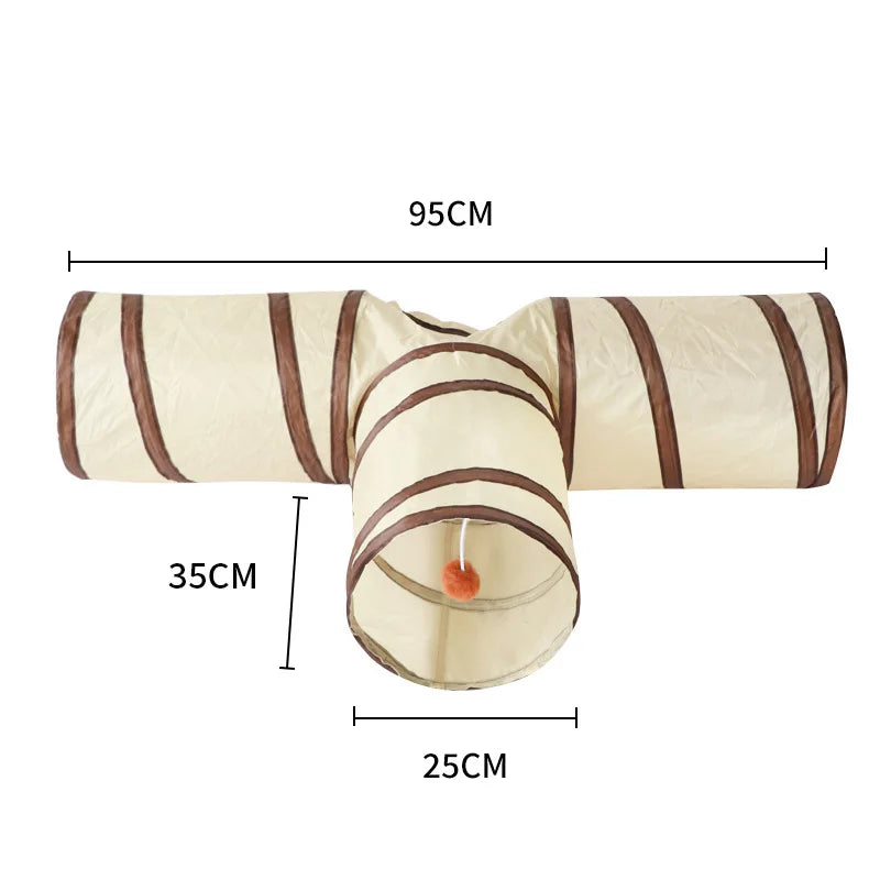 Foldable Easy-to-Store All-in-One Cat Play Tunnel