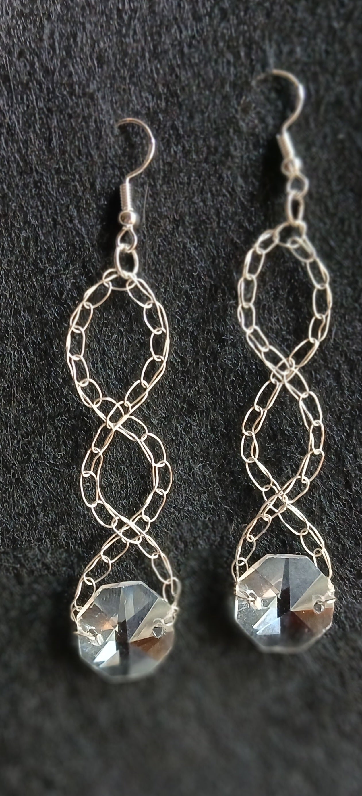 Wire Figure-8 Infinity Crystal Drop Earrings — Simplicity by E&Co