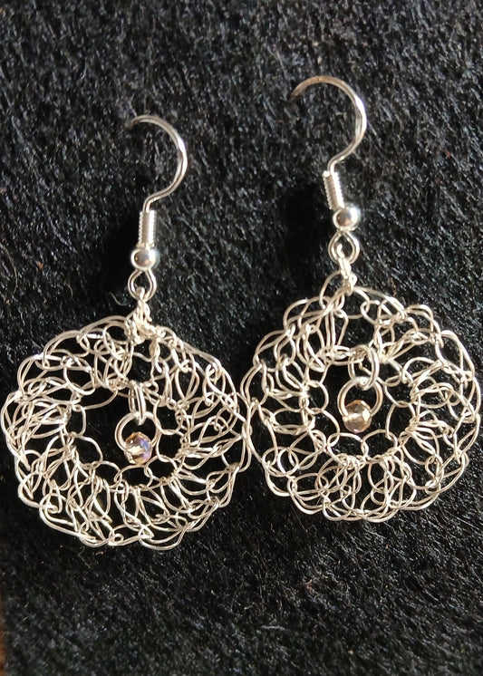 Wire Crochet Disc Earrings (Small) — Simplicity by E&Co