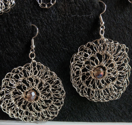 Wire Crochet Disc Earrings (Large) — Simplicity by E&Co