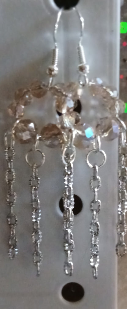 Crystal Crown Chain Fringe Drop Earrings — Simplicity by E&Co