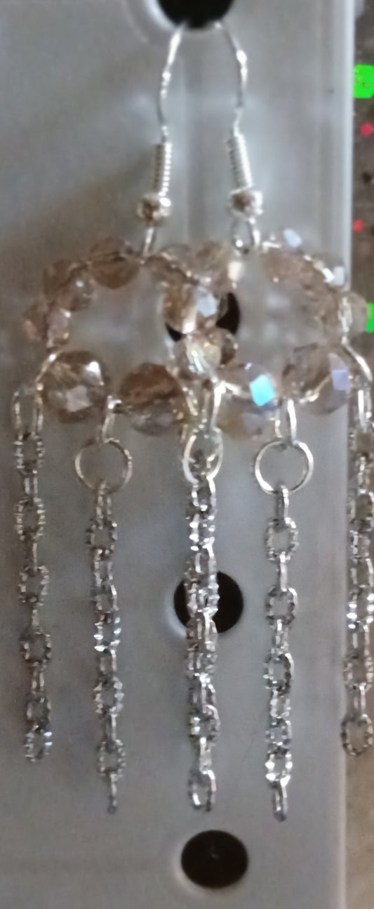 Crystal Crown Chain Fringe Drop Earrings — Simplicity by E&Co