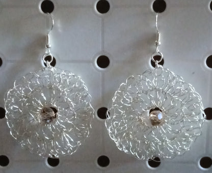 Wire Crochet Disc Earrings (Large) — Simplicity by E&Co