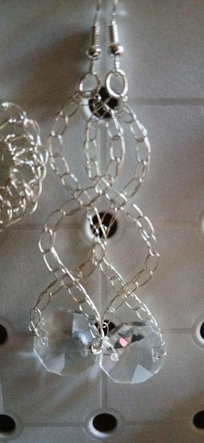 Wire Figure-8 Infinity Crystal Drop Earrings — Simplicity by E&Co