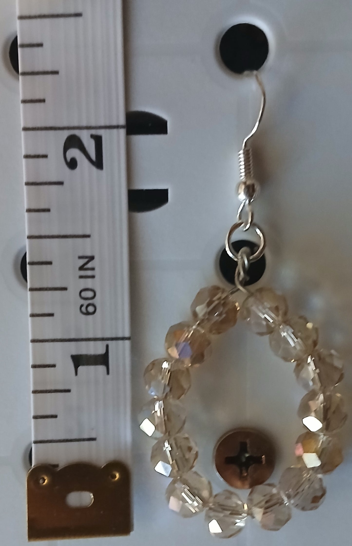 Full Champagne Crystal Beaded Hoop Earrings — Simplicity by E&Co