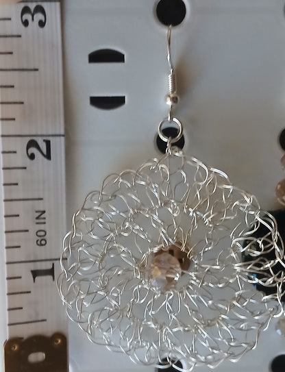 Wire Crochet Disc Earrings (Large) — Simplicity by E&Co