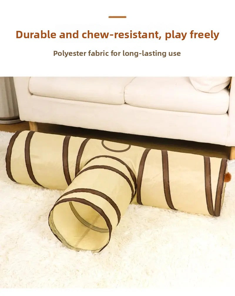 Foldable Easy-to-Store All-in-One Cat Play Tunnel