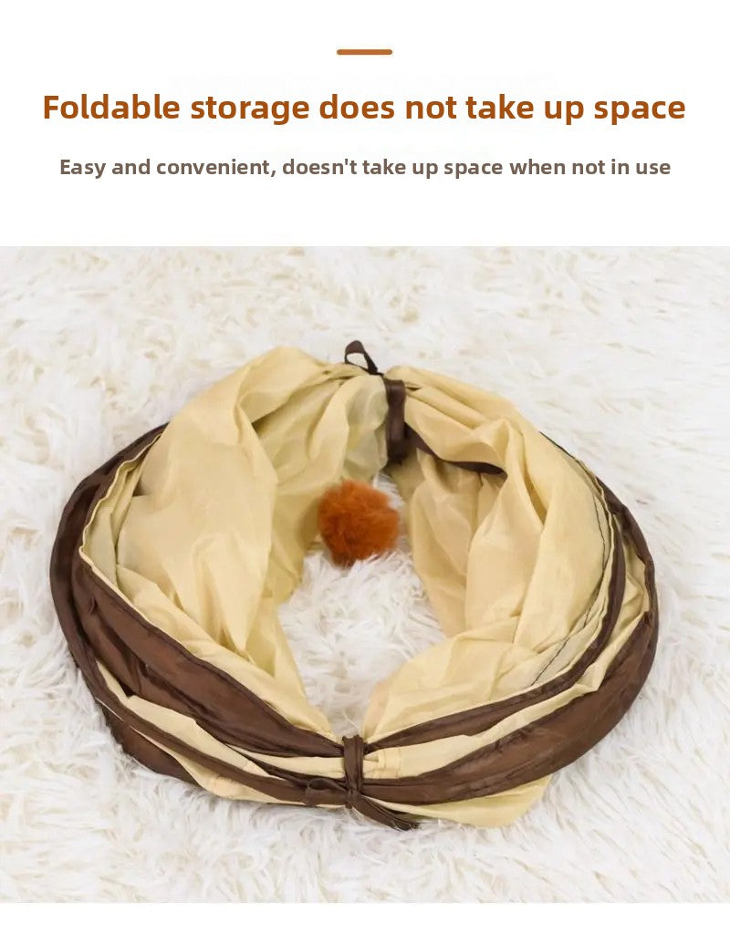 Foldable Easy-to-Store All-in-One Cat Play Tunnel