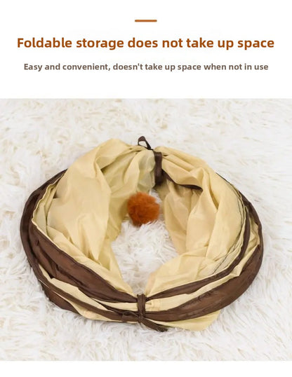 Foldable Easy-to-Store All-in-One Cat Play Tunnel