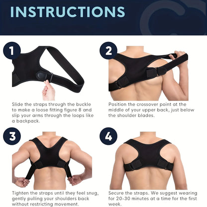 Adjustable Back Posture Corrector — Breathable & Discreet