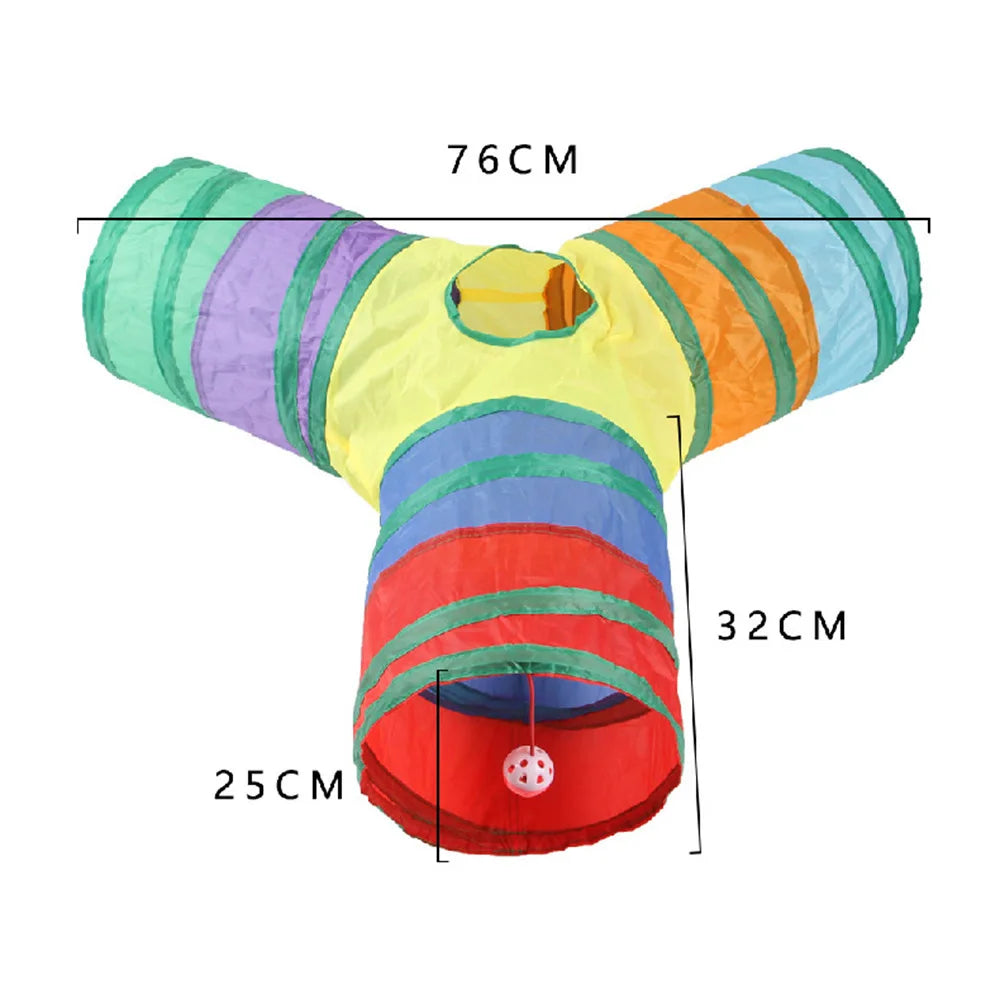 Foldable Easy-to-Store All-in-One Cat Play Tunnel