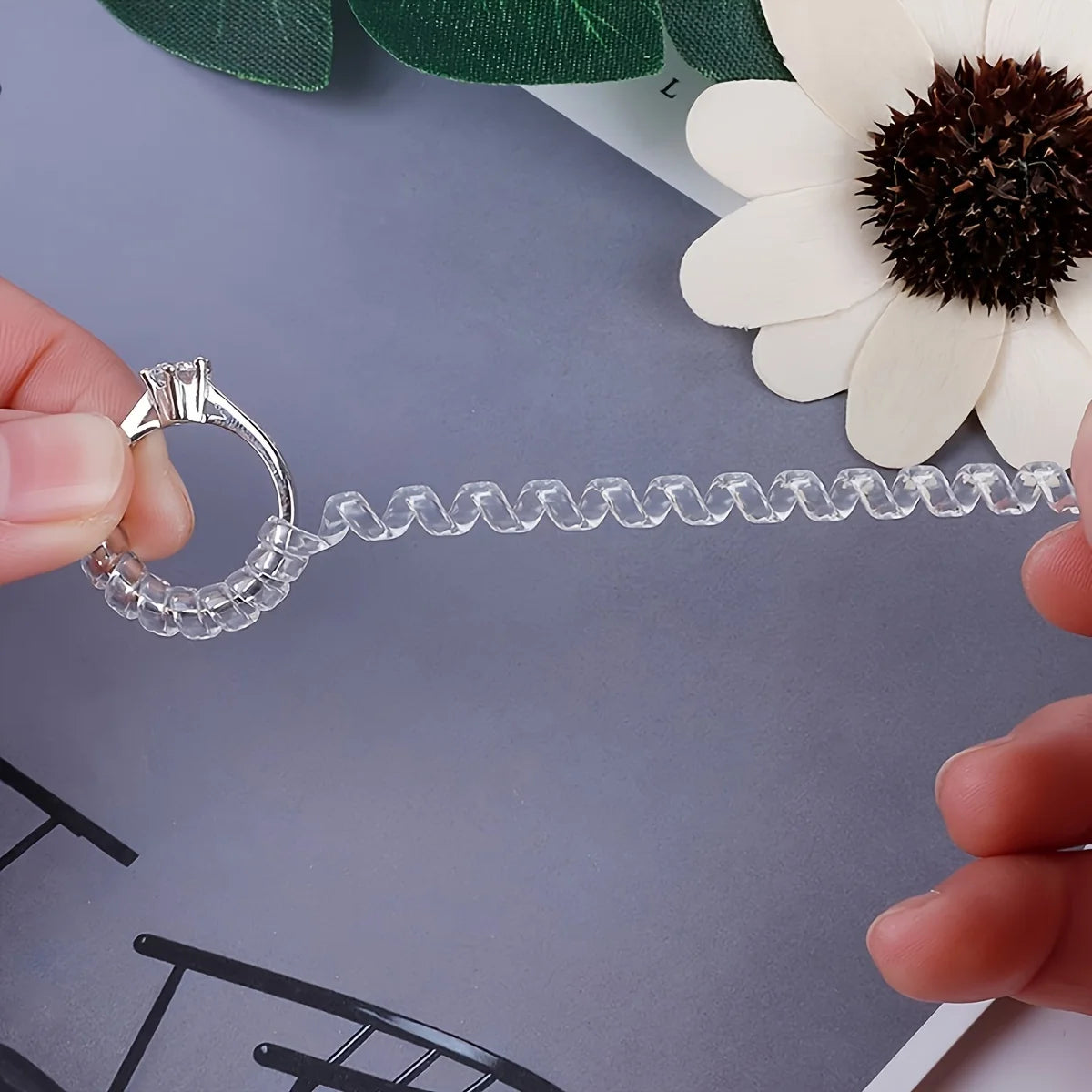 Invisible ring size adjuster set (4-pack) fits loose rings instantly