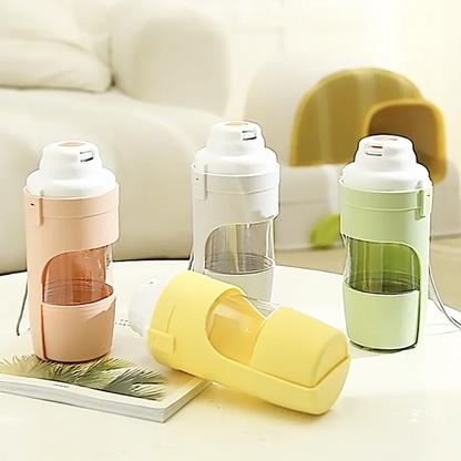 Pet Travel Water Bottle & Food Container — Portable Foldable 2-in-1