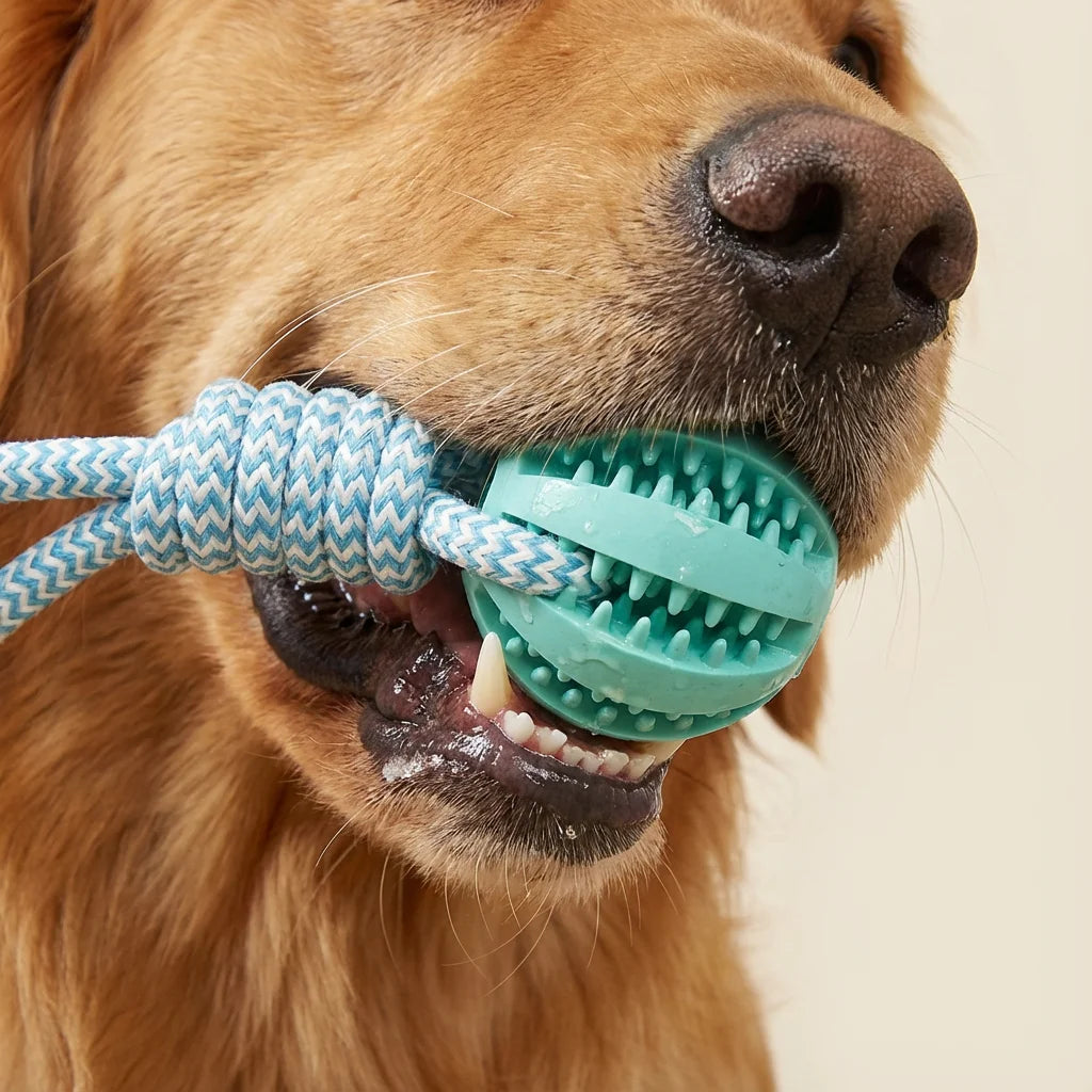 Cotton Rope & Rubber chew ball