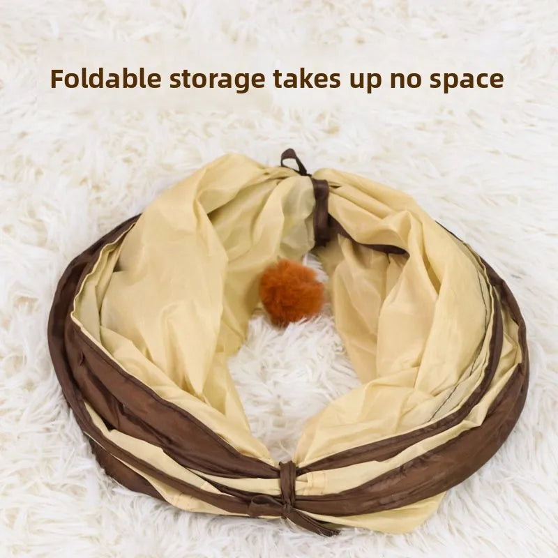 Foldable Easy-to-Store All-in-One Cat Play Tunnel
