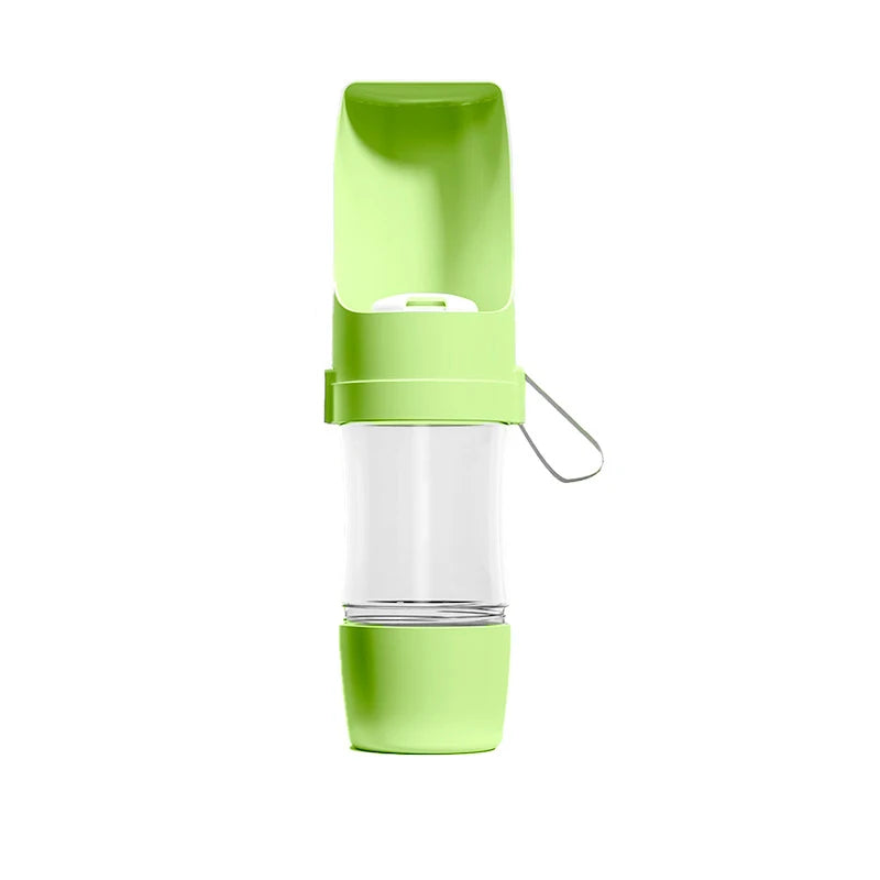 Pet Travel Water Bottle & Food Container — Portable Foldable 2-in-1