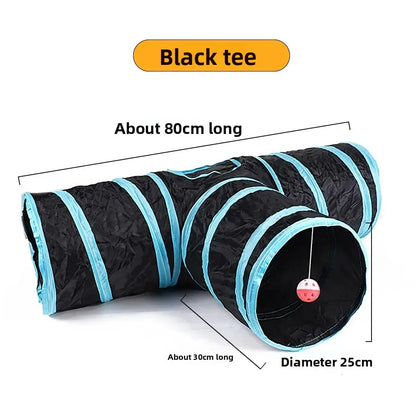 Foldable Easy-to-Store All-in-One Cat Play Tunnel