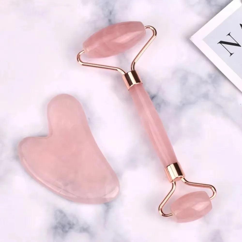 Gua Sha & Facial Roller Tool Kit — Double-Sided Facial Massager Set