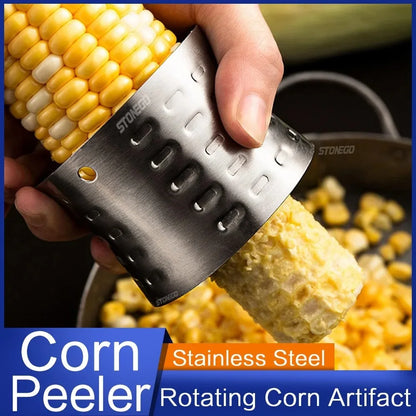 Corn cob peeler/striper