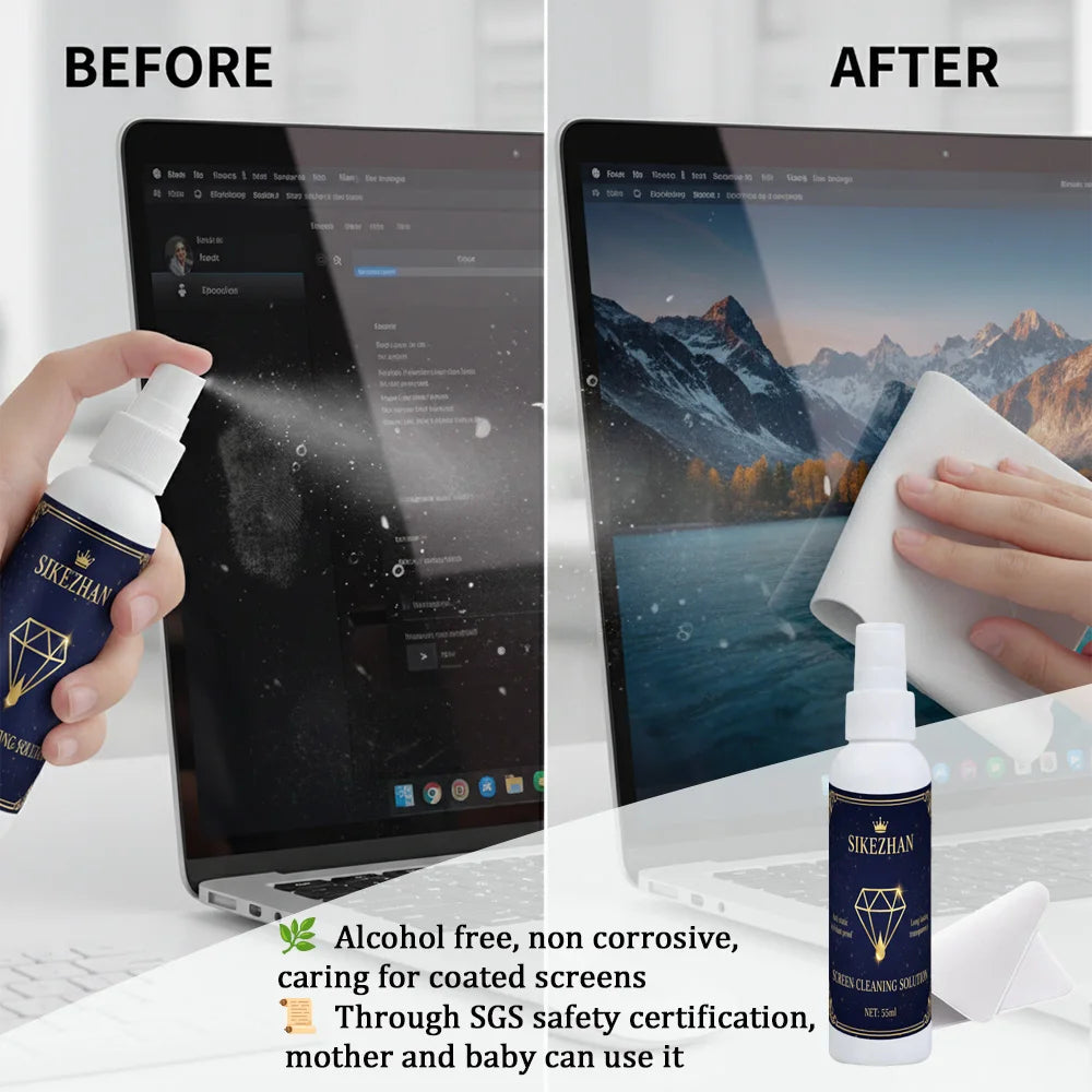 Universal Screen Cleaner Spray Kit- with Polishing Cloth