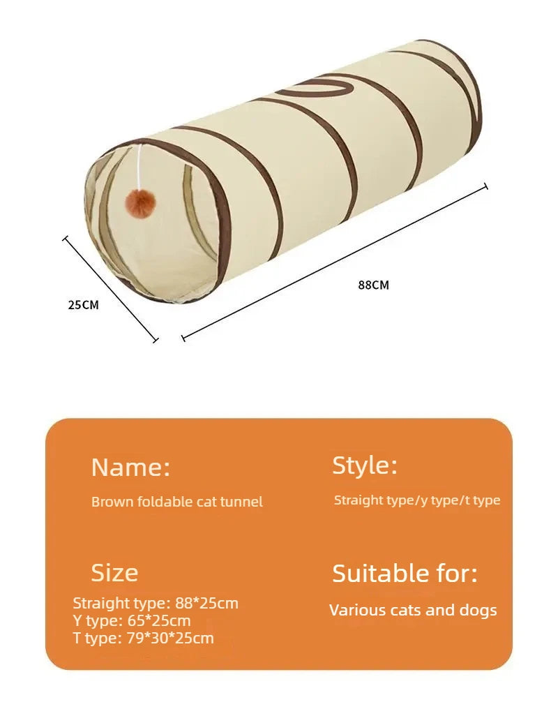 Foldable Easy-to-Store All-in-One Cat Play Tunnel