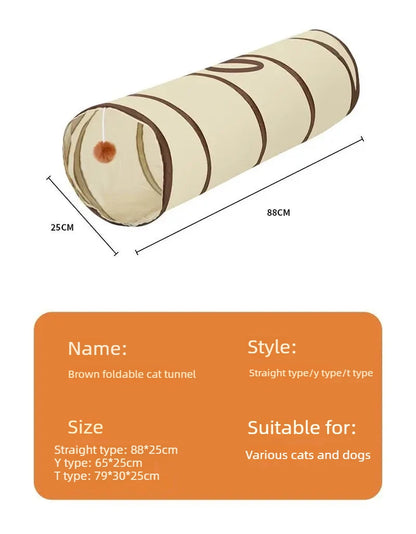 Foldable Easy-to-Store All-in-One Cat Play Tunnel