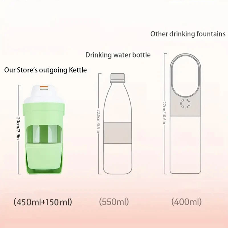 Pet Travel Water Bottle & Food Container — Portable Foldable 2-in-1