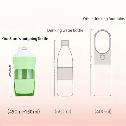 Pet Travel Water Bottle & Food Container — Portable Foldable 2-in-1