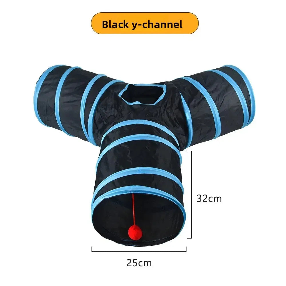 Foldable Easy-to-Store All-in-One Cat Play Tunnel