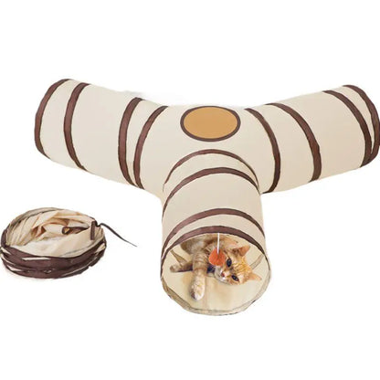 Foldable Easy-to-Store All-in-One Cat Play Tunnel