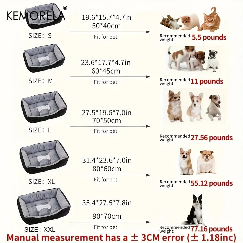 Orthopedic Plush Dog Bed — High-Rebound Memory Foam with Comfort Support