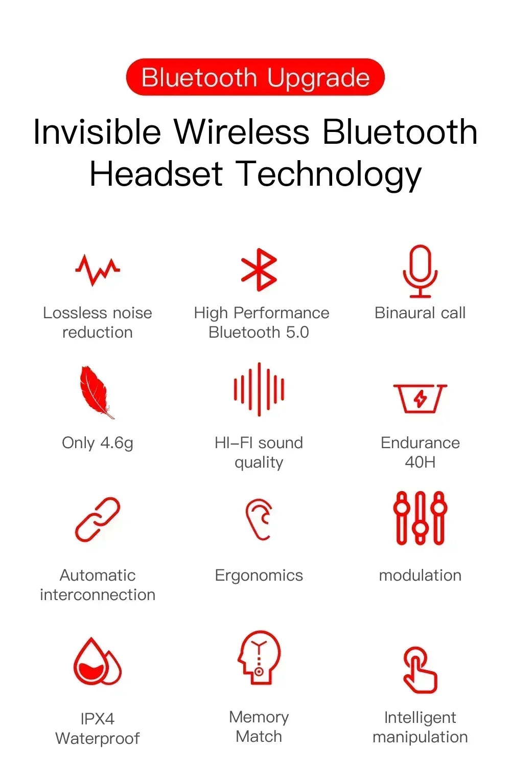 E6S Wireless Bluetooth Earbuds- TWS true Wireless stereo