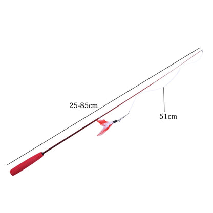 Cat teaser Stick-Telescopic feather wand toy