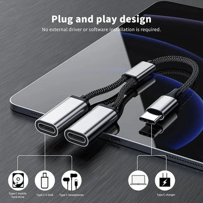 Multi-Port USB Hub — Type-C & USB-A Splitter Adapter