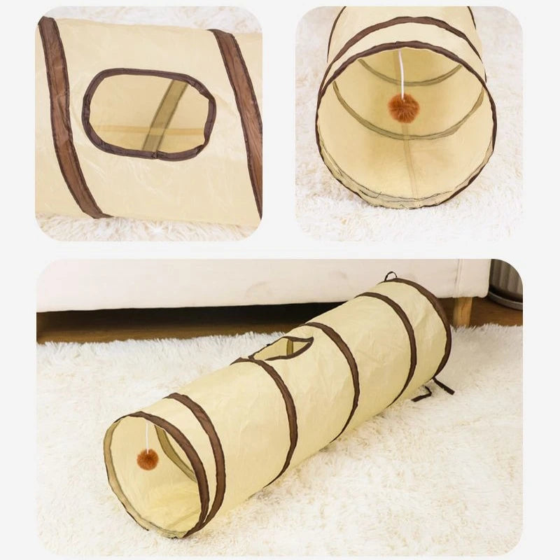 Foldable Easy-to-Store All-in-One Cat Play Tunnel