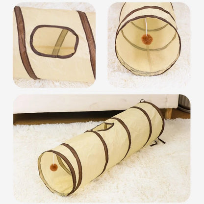 Foldable Easy-to-Store All-in-One Cat Play Tunnel