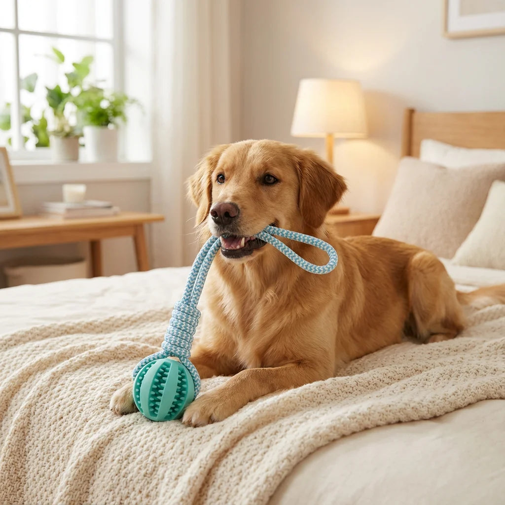 Cotton Rope & Rubber chew ball