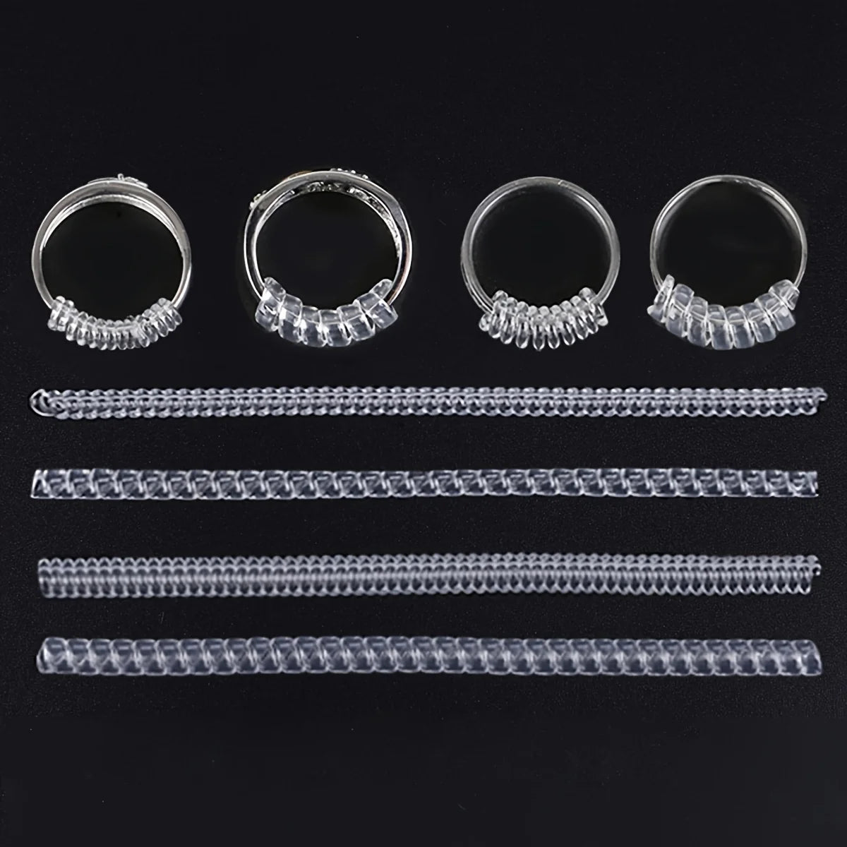 Invisible ring size adjuster set (4-pack) fits loose rings instantly