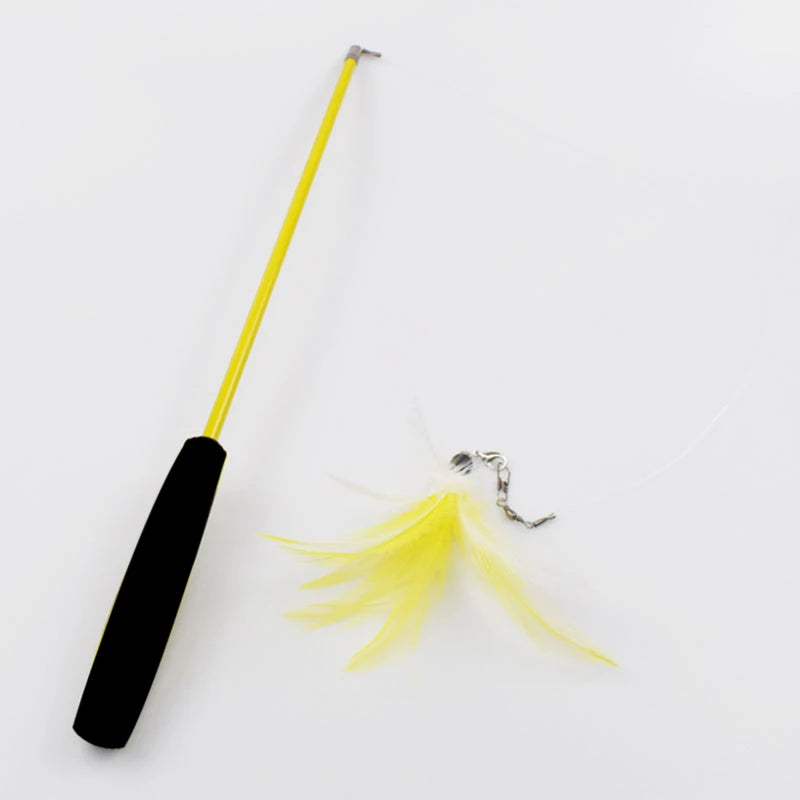 Cat teaser Stick-Telescopic feather wand toy