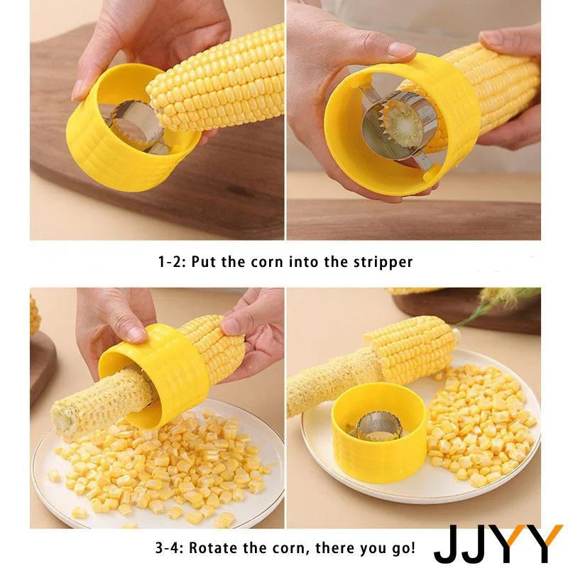 Corn cob peeler/striper