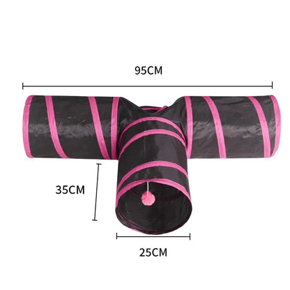 Foldable Easy-to-Store All-in-One Cat Play Tunnel