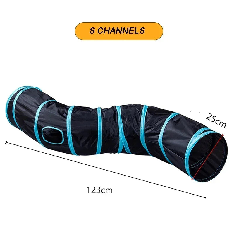 Foldable Easy-to-Store All-in-One Cat Play Tunnel